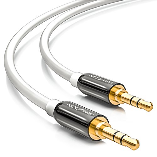 deleyCON 5m Klinkenkabel 3,5mm AUX Kabel Stereo Audio Kabel Klinkenstecker gerade für PC Laptop Handy Smartphone Tablet KFZ HiFi-Receiver - Weiß deleyCON 5m Klinkenkabel 3,5mm AUX Kabel Stereo Audio Kabel Klinkenstecker gerade für PC Laptop Handy Smartphone Tablet KFZ HiFi-Receiver - Weiß von deleyCON
