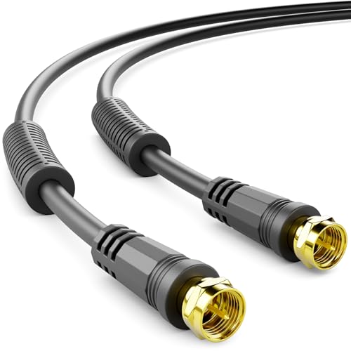 deleyCON 5m SAT TV Antennenkabel Koaxial Kabel HDTV 4-fach Schirmung DVB-S DVB-S2 Radio DAB Mantelstromfilter Ferritkern - Schwarz deleyCON 5m SAT TV Antennenkabel Koaxial Kabel HDTV 4-fach Schirmung DVB-S DVB-S2 Radio DAB Mantelstromfilter Ferritkern - Schwarz von deleyCON