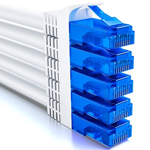 deleyCON 5x 2m CAT6 Netzwerkkabel Set - U-UTP RJ45 CAT-6 LAN Kabel Patchkabel Ethernetkabel DSL Switch Router Modem Repeater Patchpanel - Weiß deleyCON 5x 2m CAT6 Netzwerkkabel Set - U-UTP RJ45 CAT-6 LAN Kabel Patchkabel Ethernetkabel DSL Switch Router Modem Repeater Patchpanel - Weiß von deleyCON