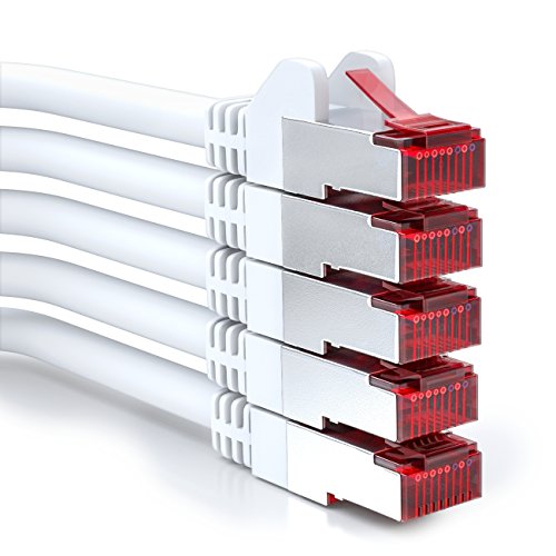 deleyCON 5x 2m CAT6 Patchkabel S/FTP PIMF Schirmung CAT-6 RJ45 Netzwerkkabel Ethernetkabel LAN DSL Switch Router Modem Access Point Patchfelder - Weiß deleyCON 5x 2m CAT6 Patchkabel S/FTP PIMF Schirmung CAT-6 RJ45 Netzwerkkabel Ethernetkabel LAN DSL Switch Router Modem Access Point Patchfelder - Weiß von deleyCON