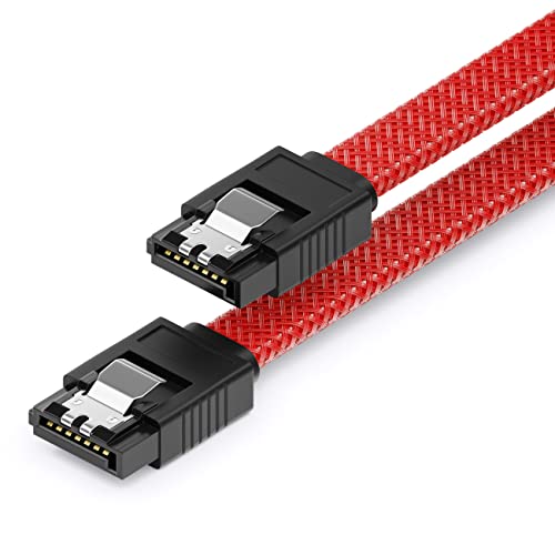 deleyCON 60cm SATA 3 Kabel Nylon 6 Gbit/s Datenkabel SATA III Anschlusskabel Serial ATA Verbindungskabel für Mainboard & Festplatte HDD SSD 2 S-ATA L-Stecker Gerade Rot deleyCON 60cm SATA 3 Kabel Nylon 6 Gbit/s Datenkabel SATA III Anschlusskabel Serial ATA Verbindungskabel für Mainboard & Festplatte HDD SSD 2 S-ATA L-Stecker Gerade Rot von deleyCON