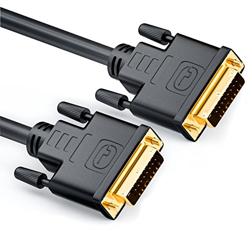 deleyCON 7,5m DVI zu DVI Kabel 24+1 - DVI-D Dual Link - HDTV 1080p Full-HD 3D Ready - Adapterkabel Monitorkabel mit Ferritkern - Schwarz von deleyCON