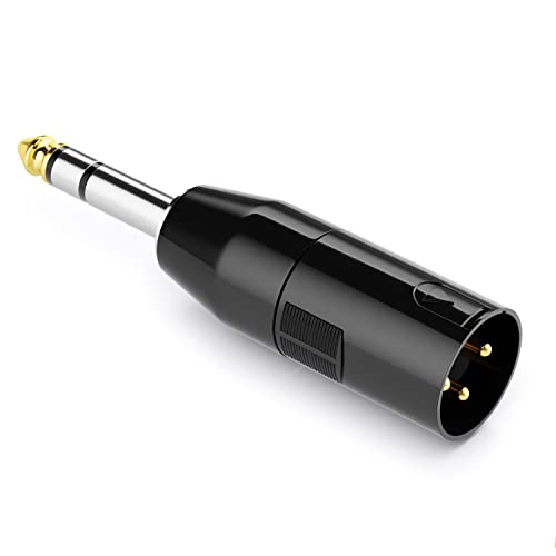 deleyCON Audio Adapter XLR auf 6,3mm Stereo Klinke - XLR Stecker auf 6,35mm TRS Klinke Stecker für 3-Pin XLR Kabel Mikrofon Lautsprecher Mischpult Musikinstrument Tonstudio von deleyCON