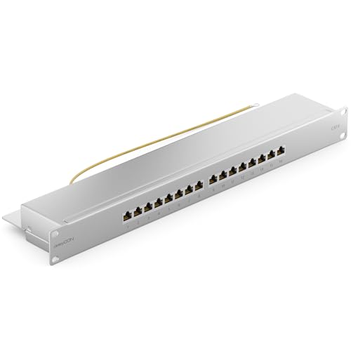 deleyCON CAT 6 Patchpanel Verteilerfeld 16 Port - Desktop 19" Zoll Rackeinbau Servermontage - RJ45 - Geschirmt - TIA568A TIA568B Grau deleyCON CAT 6 Patchpanel Verteilerfeld 16 Port - Desktop 19" Zoll Rackeinbau Servermontage - RJ45 - Geschirmt - TIA568A TIA568B Grau von deleyCON