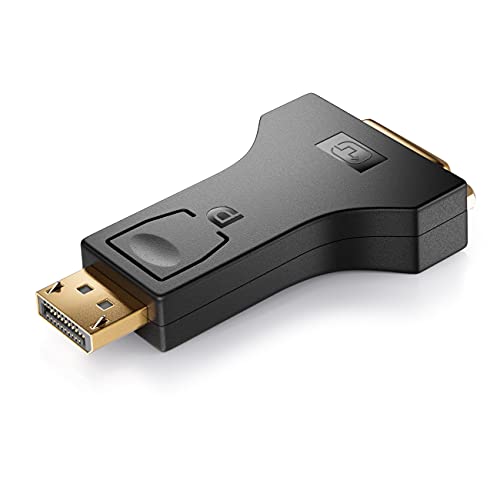 deleyCON Displayport zu DVI Adapter 4K UHD 2160p - Kabel Adapter Stecker DP Displayport-Stecker zu DVI-Buchse Vergoldete Kontakte für TV Beamer Computer Laptop Notebook von deleyCON