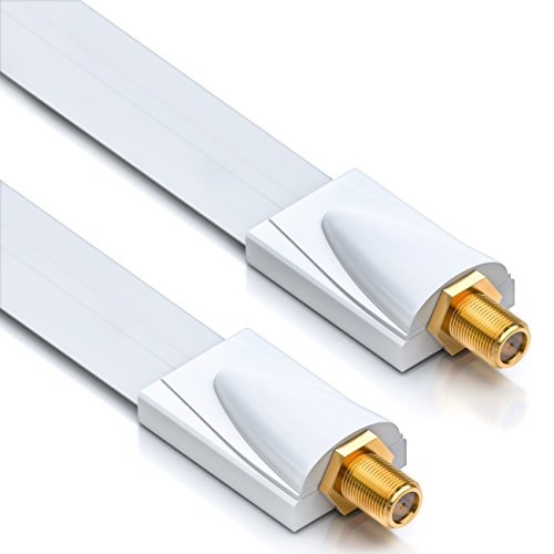 deleyCON Fensterdurchführung SAT Kabel 17cm Flexibel 26cm Länge Kupplung Fenster & Türen Vergoldete Buchsen Extrem Flach Geschirmt - Weiß, mit alle SAT Kabel mit F-Stecker deleyCON Fensterdurchführung SAT Kabel 17cm Flexibel 26cm Länge Kupplung Fenster & Türen Vergoldete Buchsen Extrem Flach Geschirmt - Weiß, mit alle SAT Kabel mit F-Stecker von deleyCON