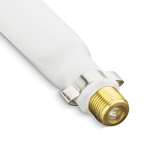 deleyCON Fensterdurchführung SAT Kabel 21,5cm Länge 16cm flexibel Kupplung Fenster & Türen Extrem flach 2mm geschirmt - Weiß von deleyCON