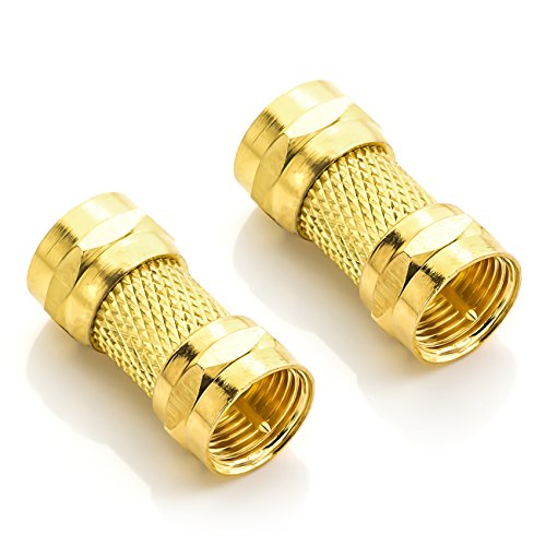 deleyCON SAT Adapter SAT Kupplung SAT Verbinder SAT Kabel F-Stecker - F-Stecker Vergoldet - 2 Stück deleyCON SAT Adapter SAT Kupplung SAT Verbinder SAT Kabel F-Stecker - F-Stecker Vergoldet - 2 Stück von deleyCON