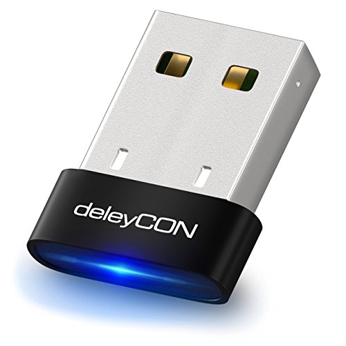 deleyCON USB Bluetooth Adapter Stick - Bluetooth 4.0 Technologie - Plug & Play - EDR Modus bis 3MBit/s - Windows 10 kompatibel - bis 10m Reichweite - Schwarz von deleyCON