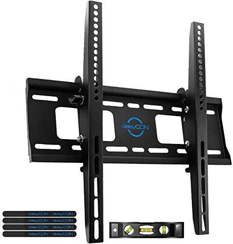 deleyCON Universal TV Wandhalterung 32"-65" Zoll (81-165cm) - bis 75Kg & VESA 400x400mm - Neigbar - Wandabstand 56mm - TV LCD LED OLED von deleyCON