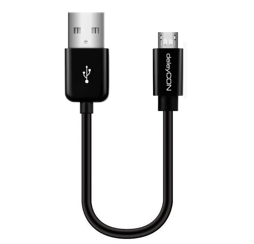 deleyCON deleyCON 0,15m Micro USB Ladekabel Datenkabel Handy Smartphones Smartphone-Kabel von deleyCON