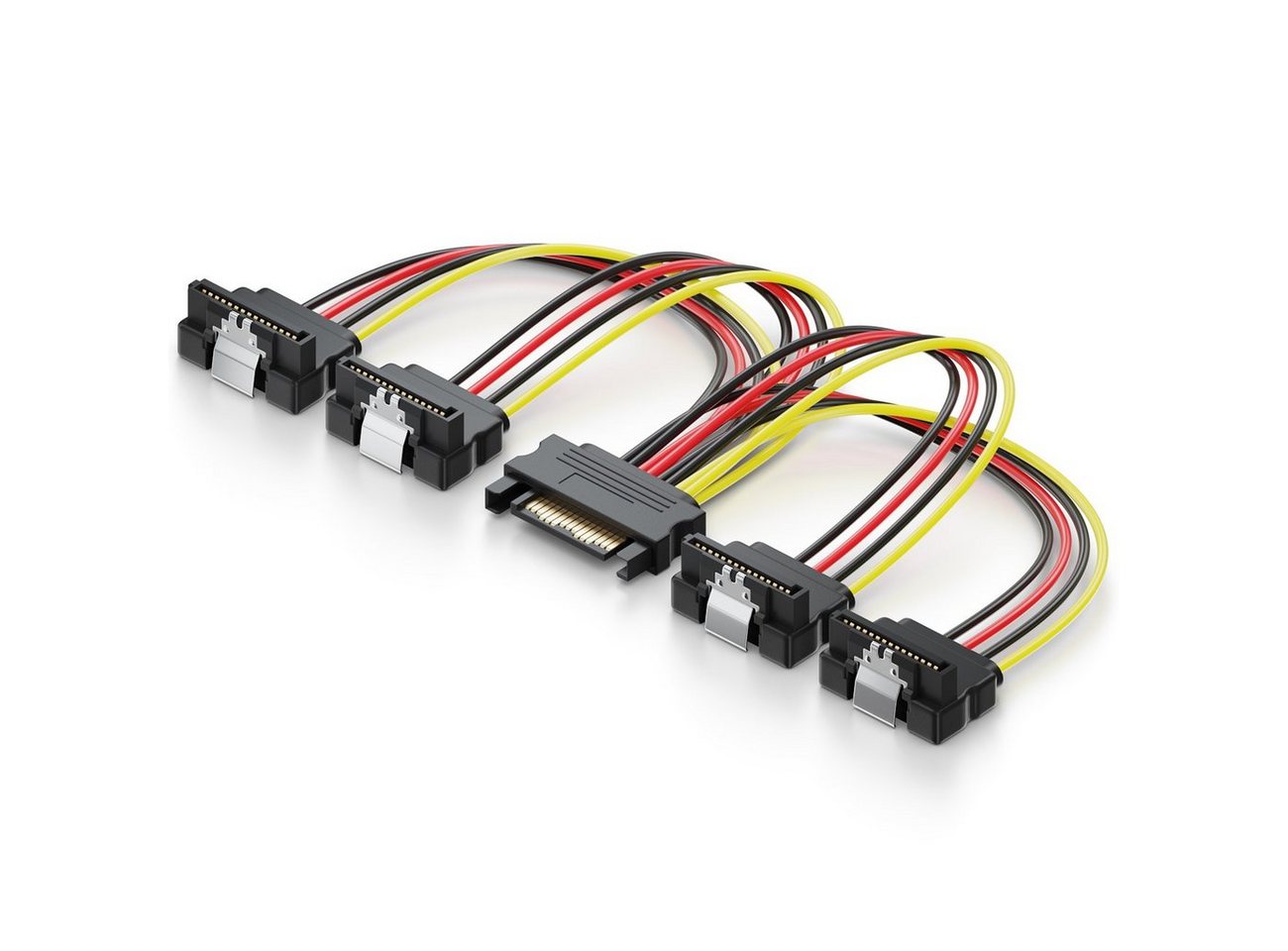 deleyCON deleyCON 0,15m SATA Strom Y-Adapter - 1 zu 4x S-ATA Stecker - 4 Fach Computer-Kabel deleyCON deleyCON 0,15m SATA Strom Y-Adapter - 1 zu 4x S-ATA Stecker - 4 Fach Computer-Kabel von deleyCON