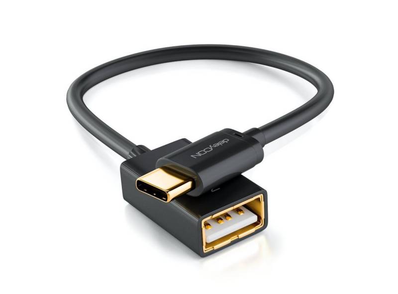 deleyCON deleyCON 0,1m USB OTG Adapter / USB C-Stecker zu USB A Buchse USB Smartphone-Adapter von deleyCON