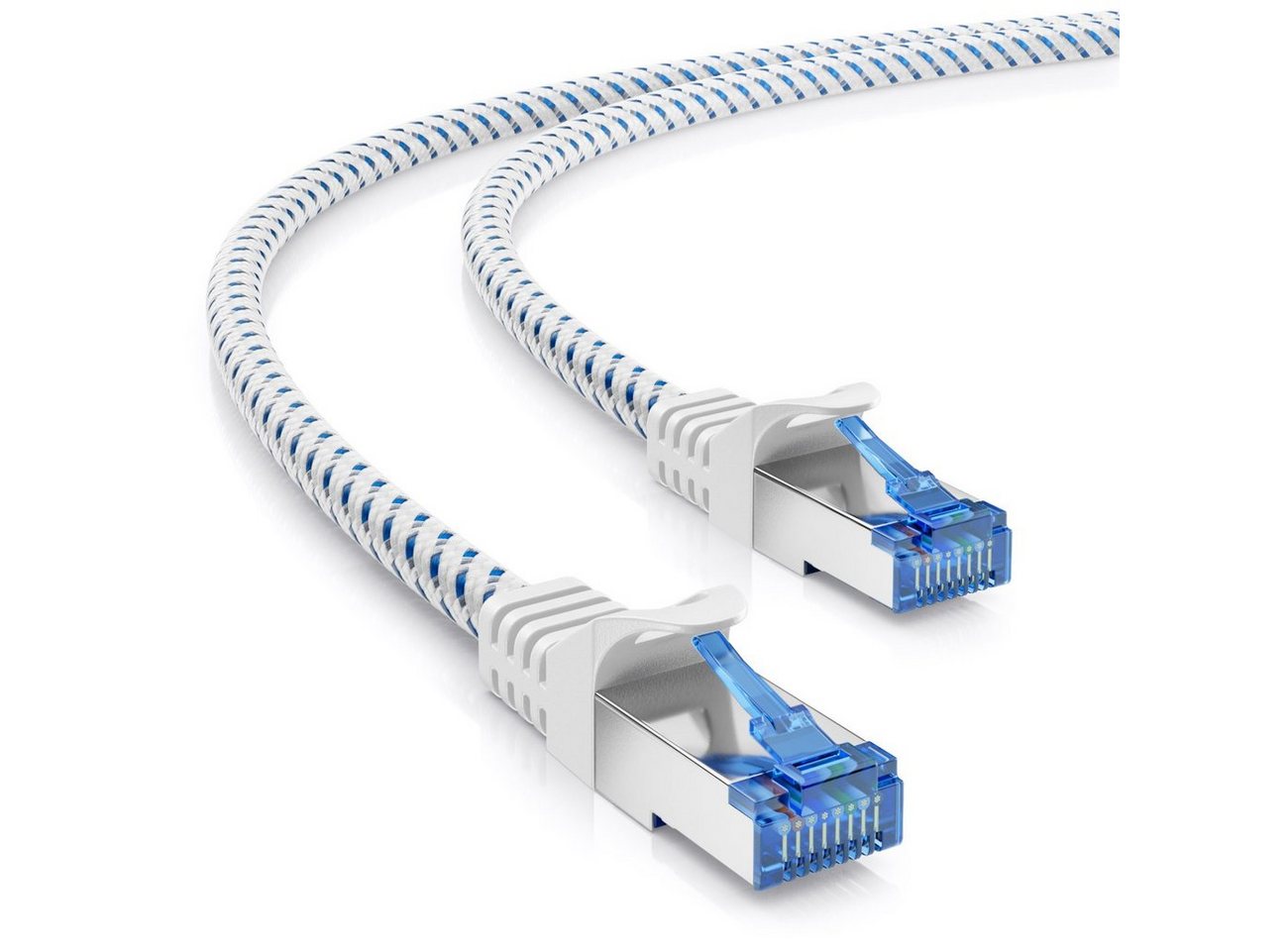 deleyCON deleyCON 0,5m CAT8.1 Nylon Netzwerkkabel S/FTP PIMF 2000MHz 40Gbit LAN-Kabel von deleyCON