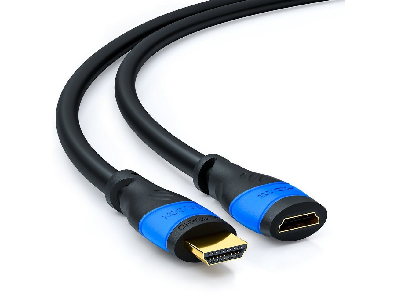 deleyCON deleyCON 0,5m HDMI Verlängerung - HDMI 2.0 kompatibel HDMI-Kabel von deleyCON