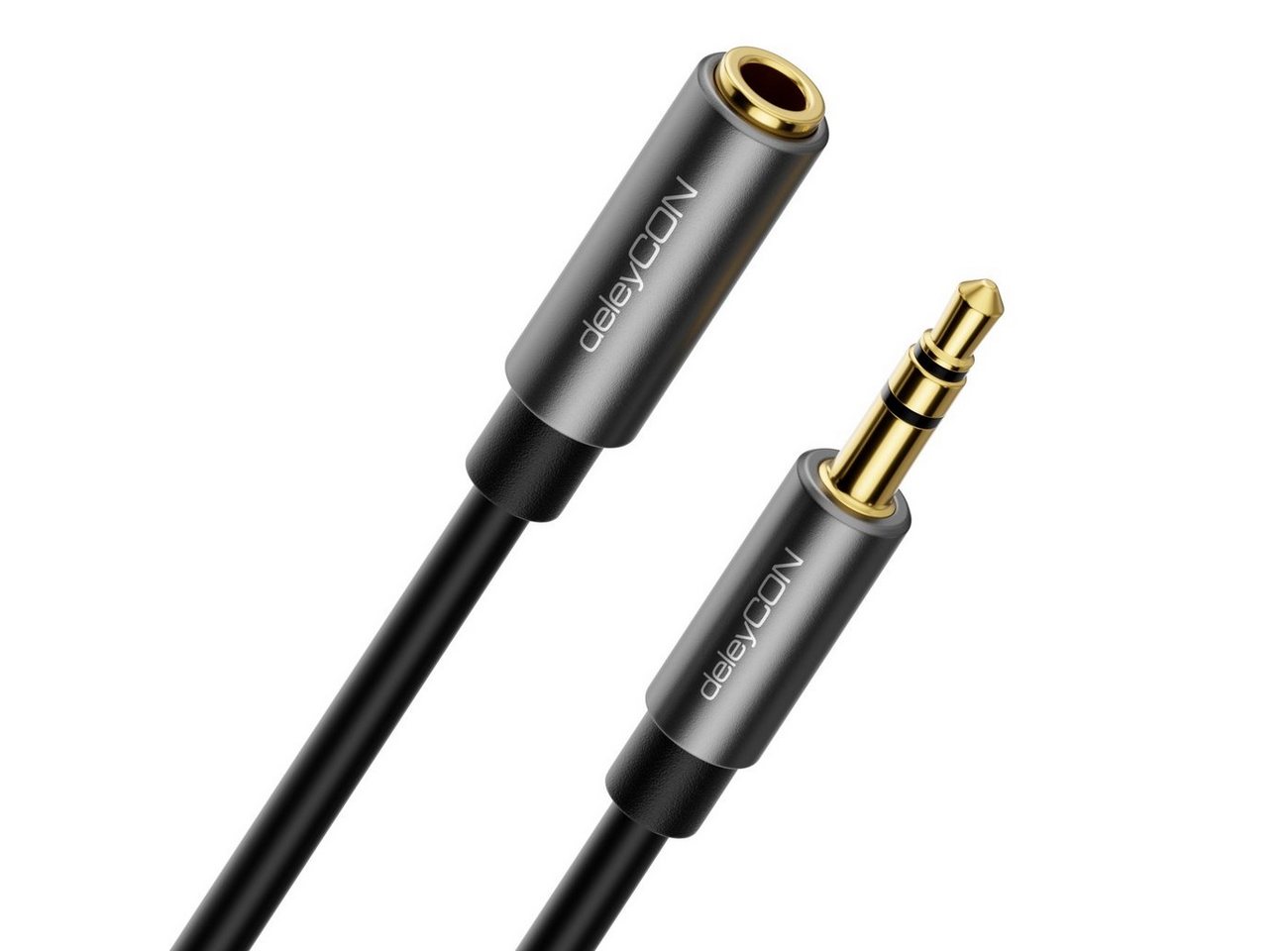 deleyCON deleyCON 0,5m Klinke Audio Stereo AUX Kabel Verlängerungskabel 3,5mm Audio-Kabel von deleyCON