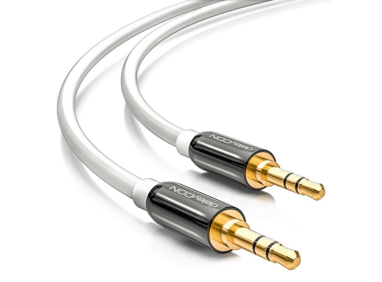 deleyCON deleyCON 0,5m Klinkenkabel 3,5mm AUX Kabel Stereo Audio Kabel 2x Audio-Kabel von deleyCON