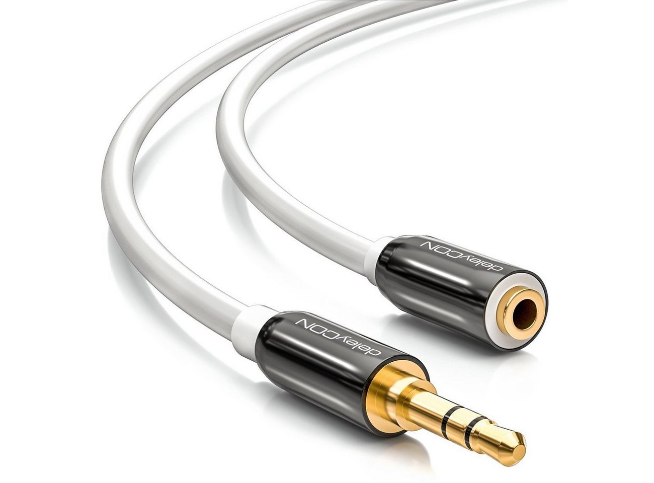 deleyCON deleyCON 0,5m Klinkenverlängerungskabel weiß 3,5mm Stecker zu Buchse Audio-Kabel deleyCON deleyCON 0,5m Klinkenverlängerungskabel weiß 3,5mm Stecker zu Buchse Audio-Kabel von deleyCON