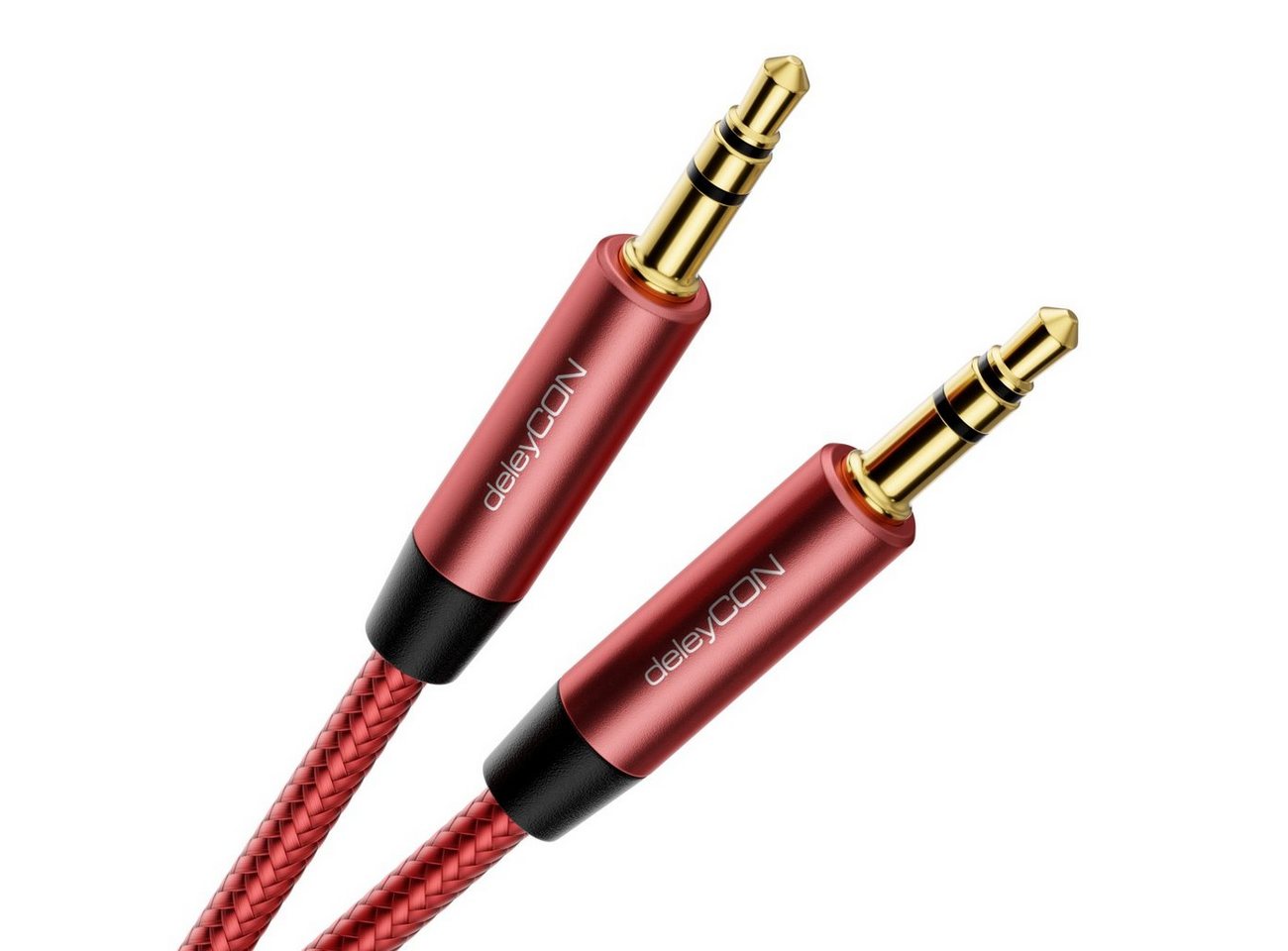 deleyCON deleyCON 0,5m Nylon 3,5mm Klinke Audio Stereo AUX Kabel Klinkenkabel Audio-Kabel von deleyCON