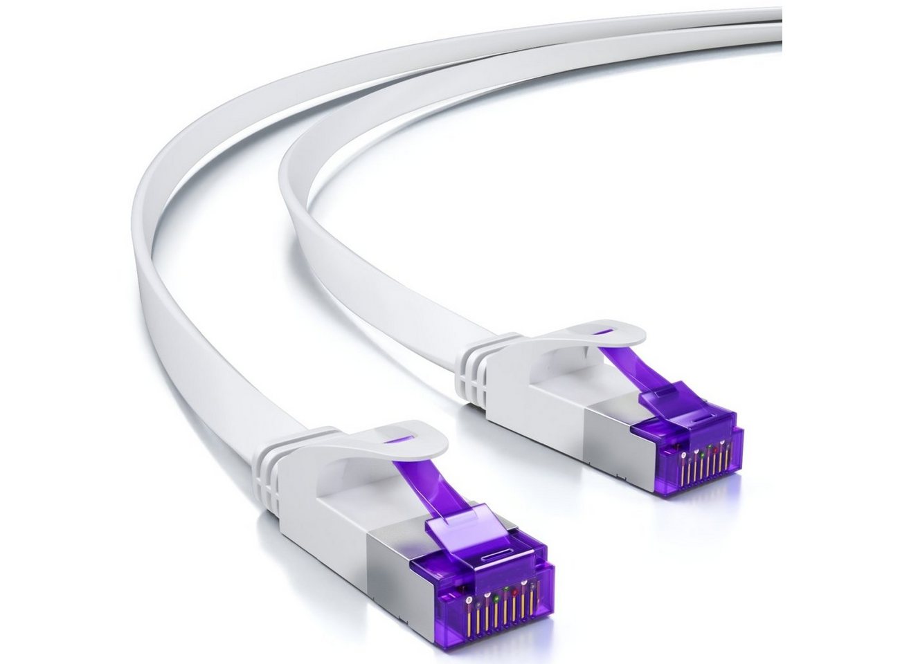 deleyCON deleyCON 0,5m RJ45 Patchkabel Flachkabel mit CAT7 Rohkabel U/FTP - LAN-Kabel von deleyCON