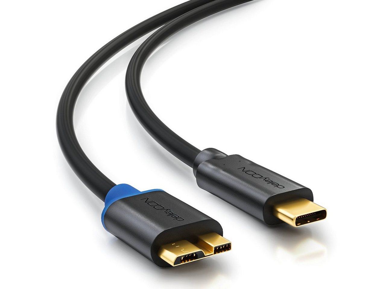 deleyCON deleyCON 0,5m USB C Kabel Datenkabel Ladekabel USB 3.0 micro USB zu Smartphone-Kabel von deleyCON