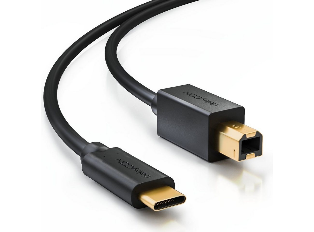 deleyCON deleyCON 1,5m USB C Kabel Datenkabel USB 2.0 USB-B zu USB-C Computer Tintenstrahldrucker von deleyCON