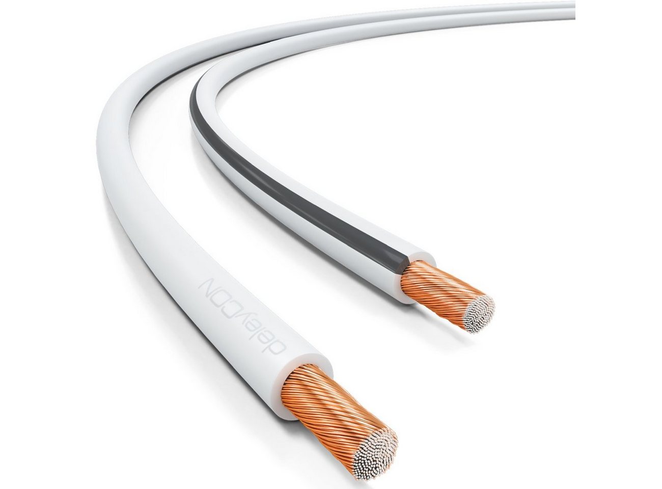 deleyCON deleyCON 100m Lautsprecherkabel 2x 0,75mm² CCA 2x24x0,20mm Litze - Audio-Kabel von deleyCON