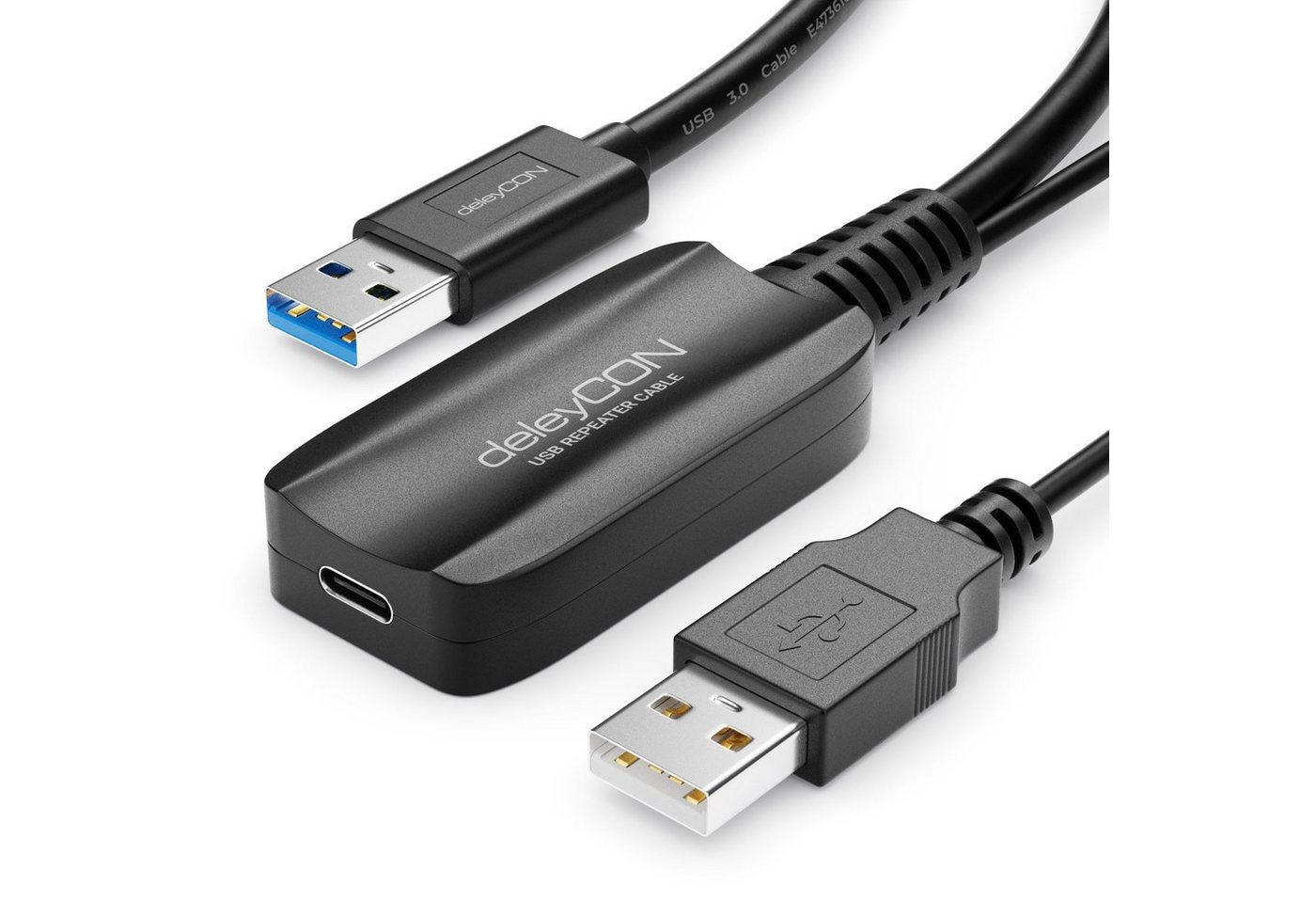 deleyCON deleyCON 10m Aktive USB Verlängerung USB 3.2 Gen1 mit 5GBit/s USB-A USB-Kabel von deleyCON