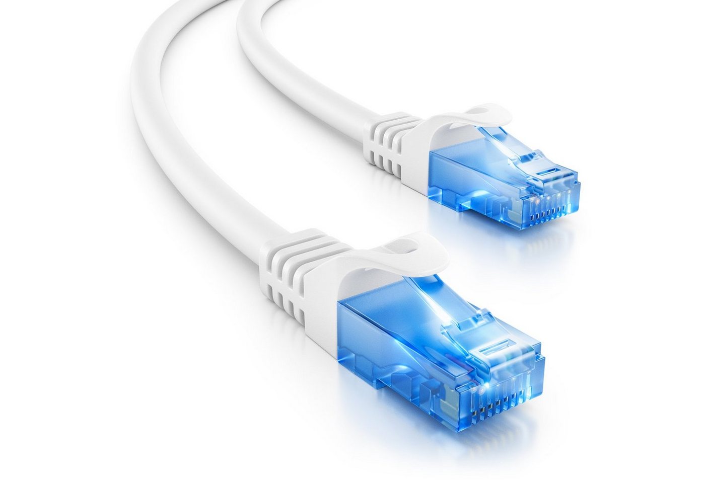 deleyCON deleyCON 10m CAT6 Patchkabel Netzwerkkabel Ethernet LAN DSL Kabel Weiß LAN-Kabel von deleyCON