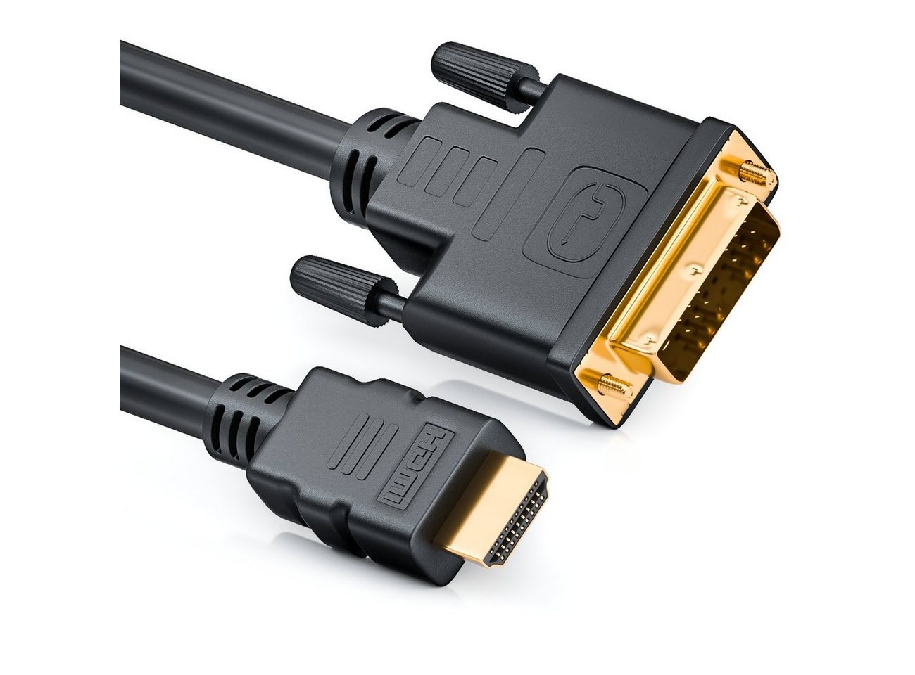 deleyCON deleyCON 10m HDMI zu DVI Kabel DVI-D DVI-I 1080p HDTV Beamer Laptop HDMI-Kabel von deleyCON