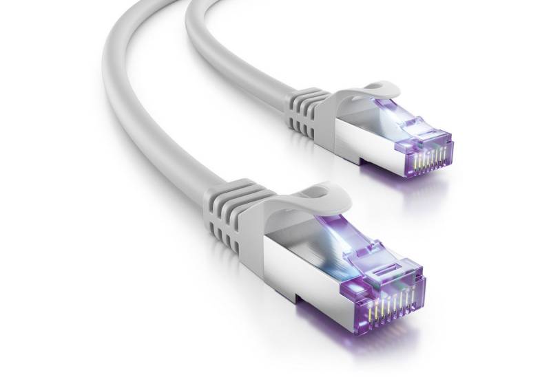 deleyCON deleyCON 10m RJ45 Patchkabel SFTP PiMF Netzwerkkabel mit CAT7 LAN-Kabel von deleyCON
