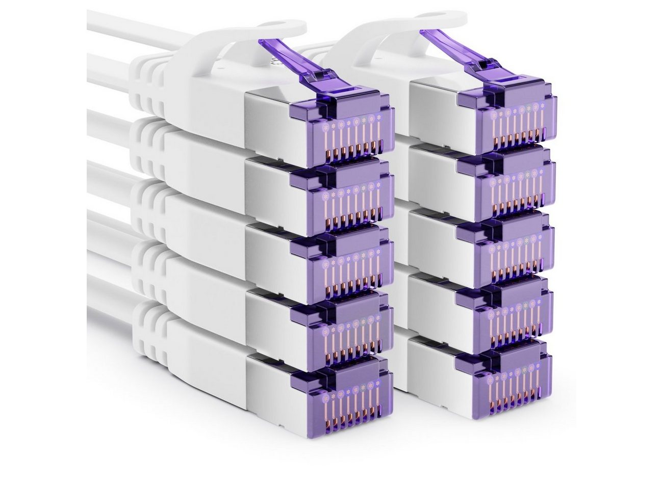 deleyCON deleyCON 10x 0,5m RJ45 Patchkabel Flachkabel mit CAT7 Rohkabel U/FTP LAN-Kabel deleyCON deleyCON 10x 0,5m RJ45 Patchkabel Flachkabel mit CAT7 Rohkabel U/FTP LAN-Kabel von deleyCON