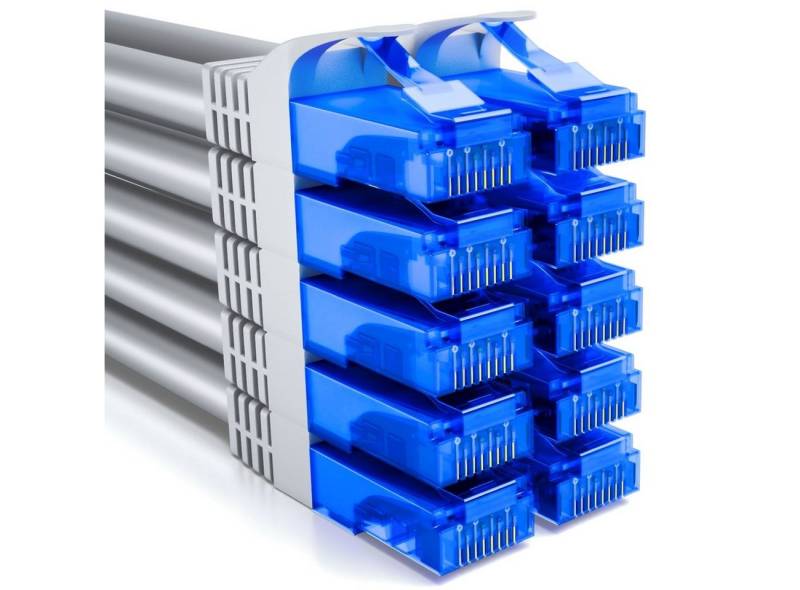 deleyCON deleyCON 10x 1m CAT6 Patchkabel Netzwerkkabel Gigabit LAN U/UTP RJ45 LAN-Kabel von deleyCON