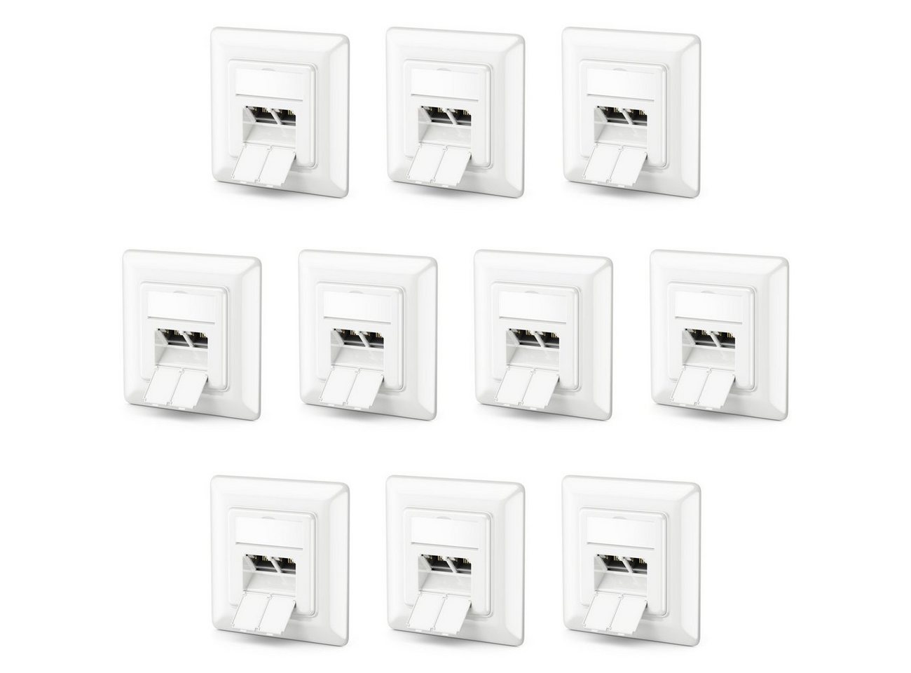deleyCON deleyCON 10x CAT6a Netzwerkdose 2x RJ45 Buchse Geschirmt Unterputz Netzwerk-Adapter deleyCON deleyCON 10x CAT6a Netzwerkdose 2x RJ45 Buchse Geschirmt Unterputz Netzwerk-Adapter von deleyCON