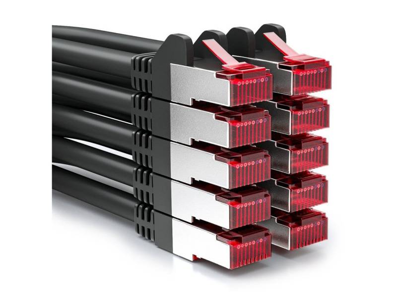 deleyCON deleyCON 10x1m CAT6 Patchkabel Gigabit LAN Netzwerkkabel - S/FTP PIMF LAN-Kabel von deleyCON