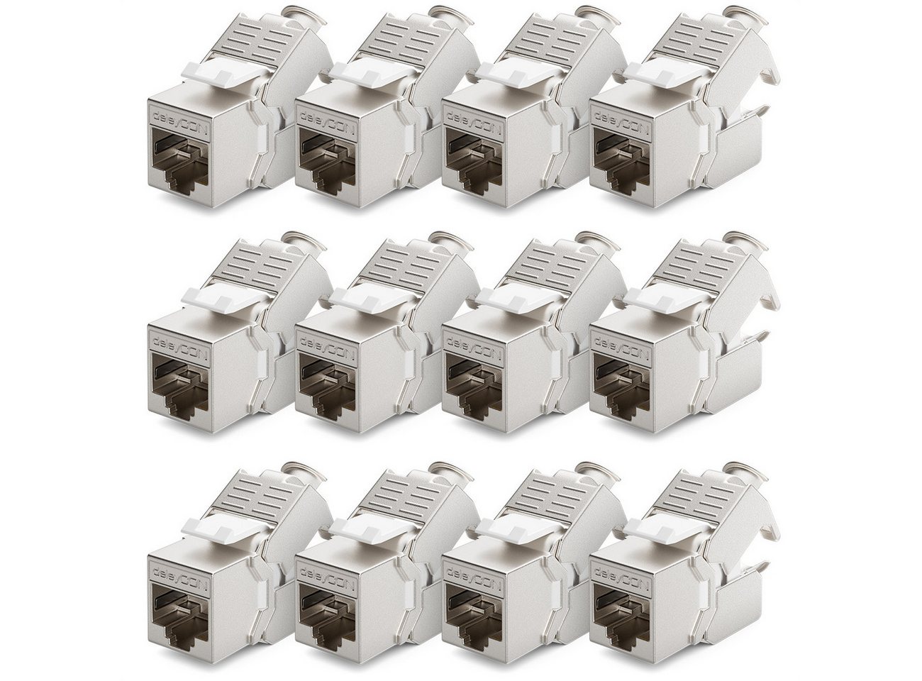 deleyCON deleyCON 12x CAT6a Keystone Jack Modul STP Schirmung RJ45 Buchse Netzwerk-Adapter deleyCON deleyCON 12x CAT6a Keystone Jack Modul STP Schirmung RJ45 Buchse Netzwerk-Adapter von deleyCON
