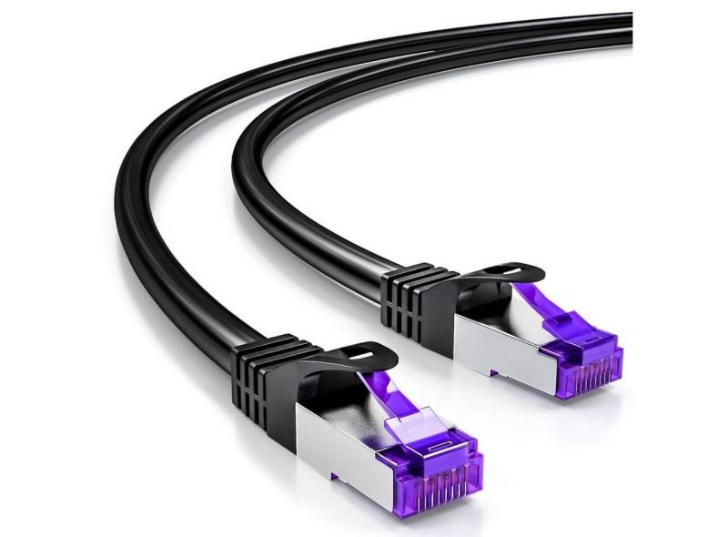 deleyCON deleyCON 15m RJ45 Patchkabel SFTP PiMF Netzwerkkabel mit CAT7 LAN-Kabel von deleyCON