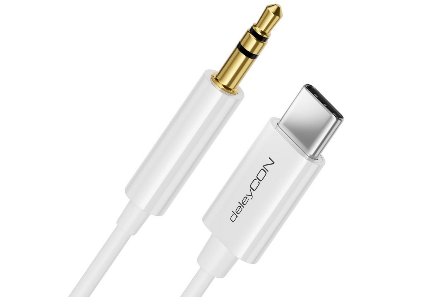 deleyCON deleyCON 1m 3,5mm Klinke auf USB-C Kabel AUX 3,5mm Klinkenkabel Audio USB-Kabel von deleyCON