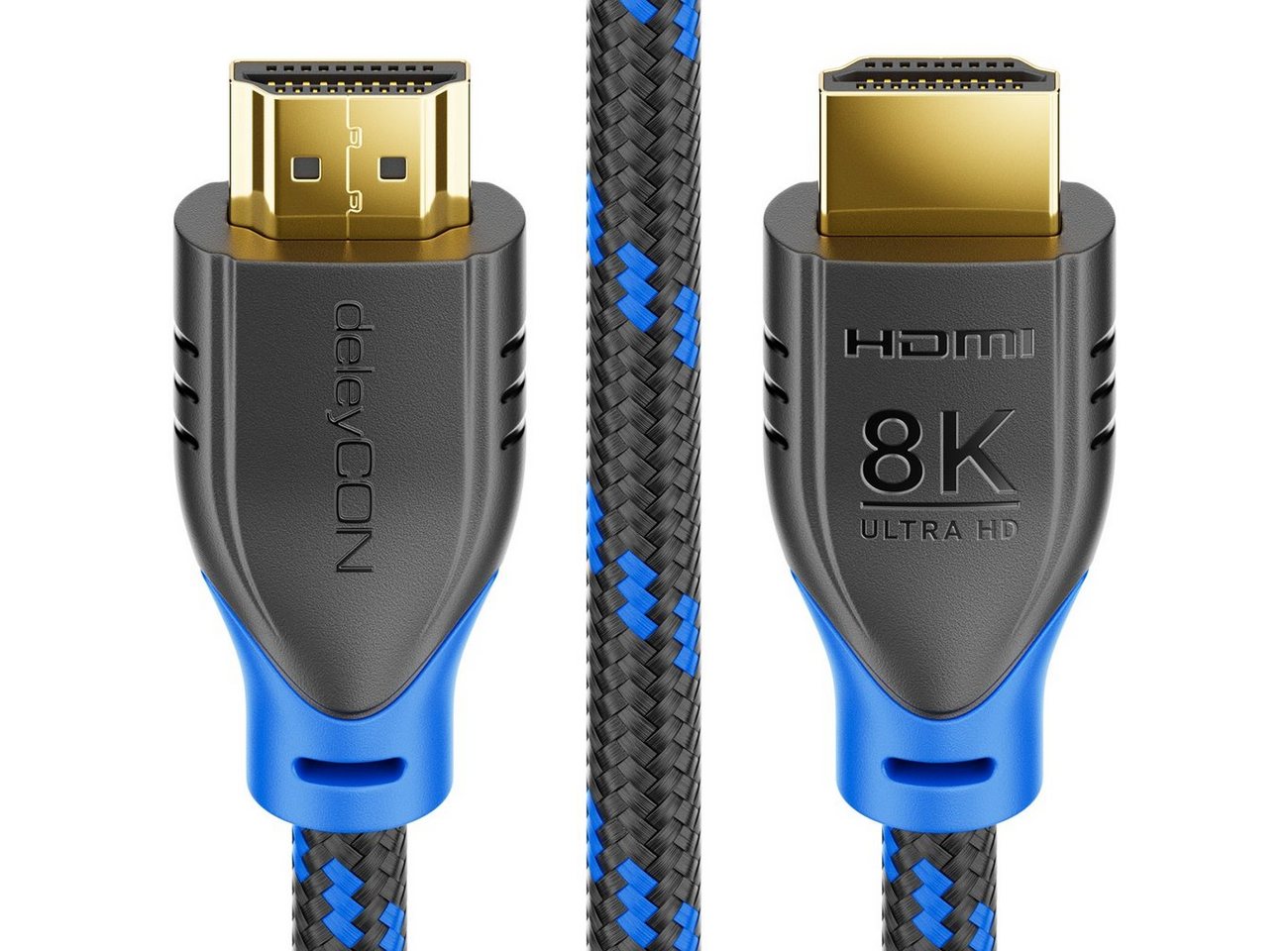 deleyCON deleyCON 1m 8K UHD-2 HDMI 2.1 Nylon Kabel 8K@60Hz 4K@120Hz DTS HDR HDMI-Kabel von deleyCON