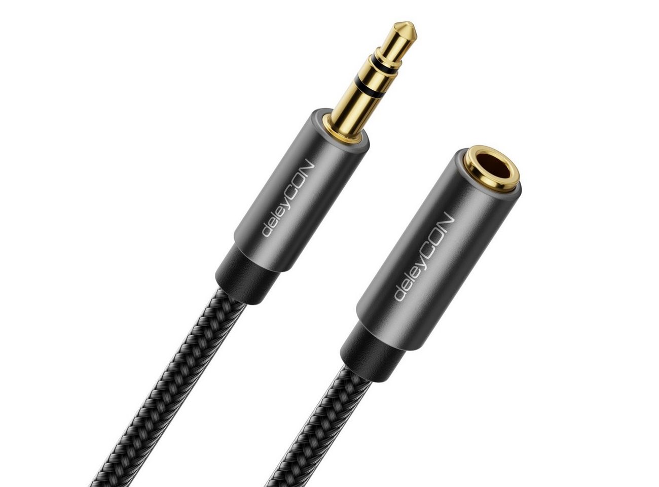 deleyCON deleyCON 1m Aux Kabel 3,5mm Audio Klinkenkabel Stereo Audio-Kabel von deleyCON