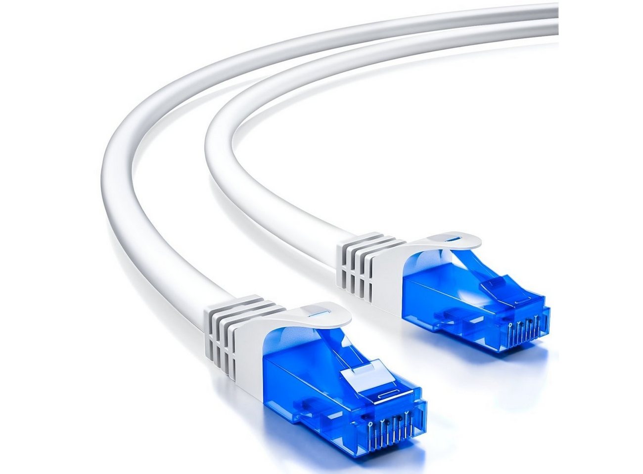deleyCON deleyCON 1m CAT6 Patchkabel Netzwerkkabel Ethernet LAN DSL Kabel Weiß LAN-Kabel von deleyCON