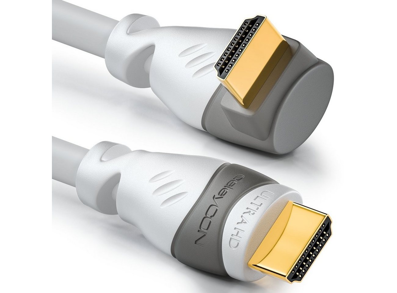 deleyCON deleyCON 1m HDMI Kabel 90° gewinkelt 4K UHD 1080p FULL HD 3D Ethernet HDMI-Kabel von deleyCON