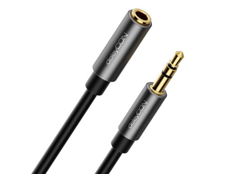 deleyCON deleyCON 1m Klinke Audio Stereo AUX Kabel Verlängerungskabel 3,5mm Audio-Kabel von deleyCON