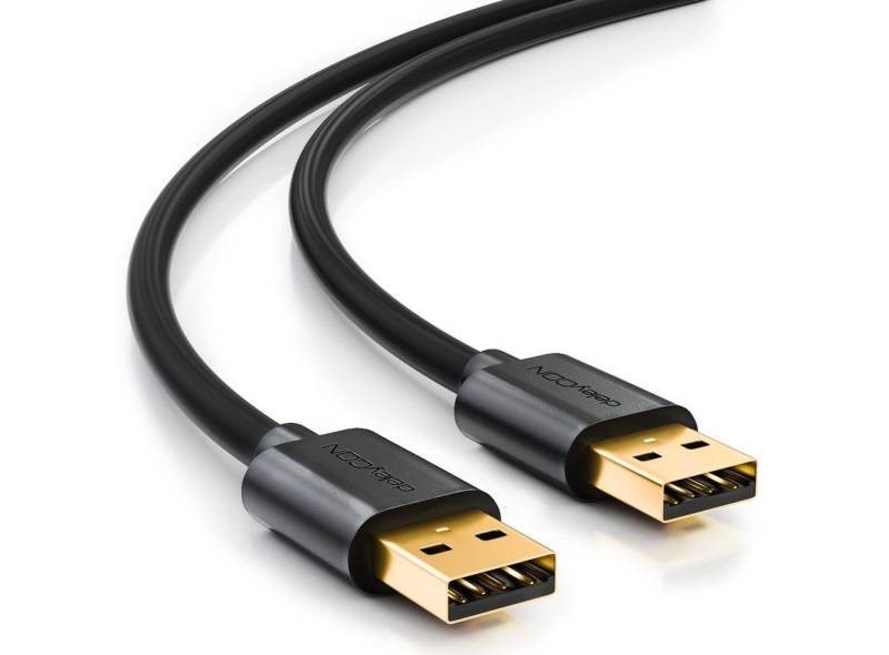 deleyCON deleyCON 1m USB 2.0 Datenkabel - USB A-Stecker zu USB A-Stecker USB-Kabel von deleyCON