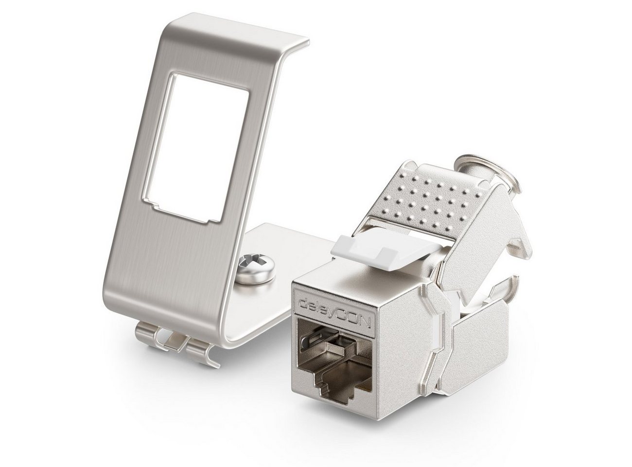 deleyCON deleyCON 1x CAT6a Keystone & 1x 1-Port Hutschienenadapter Metall STP Netzwerk-Adapter deleyCON deleyCON 1x CAT6a Keystone & 1x 1-Port Hutschienenadapter Metall STP Netzwerk-Adapter von deleyCON
