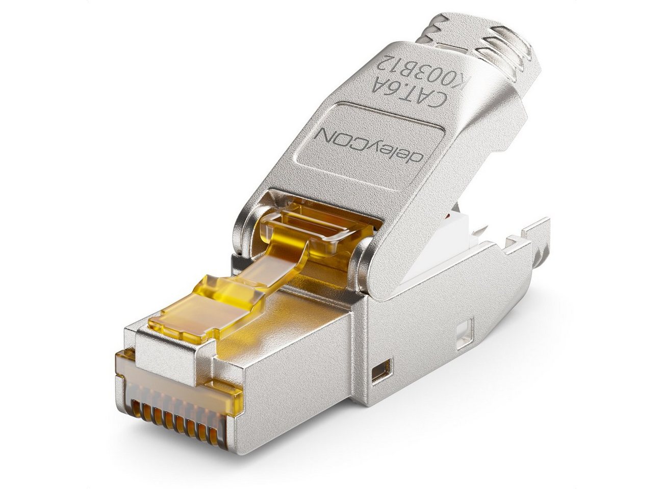 deleyCON deleyCON 1x CAT6a Netzwerkstecker RJ45 Geschirmt 10Gbit/s Stecker für Netzwerk-Adapter von deleyCON