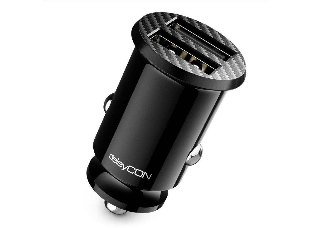 deleyCON deleyCON 2,4A USB Ladegerät Zigarettenanzünder Schnellladung 2-Port Stromadapter von deleyCON