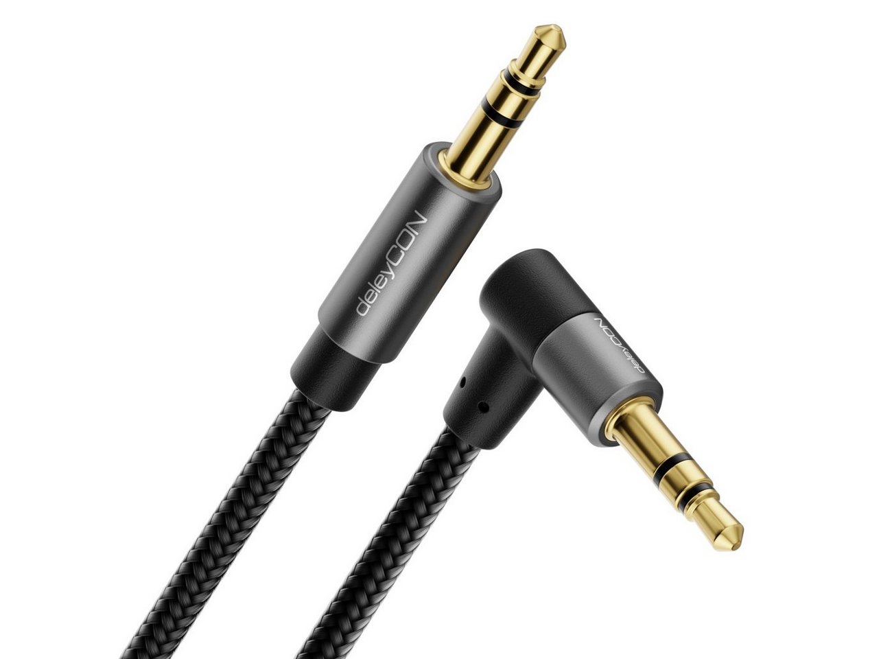 deleyCON deleyCON 2m Audio Kabel 3,5mm Klinke Stereo Baumwollkabel Audio-Kabel von deleyCON