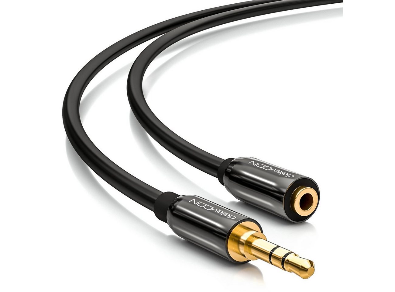 deleyCON deleyCON 2m HQ 3,5mm Klinken Kabel Verlängerung / Stecker zu Buchse Audio-Kabel von deleyCON