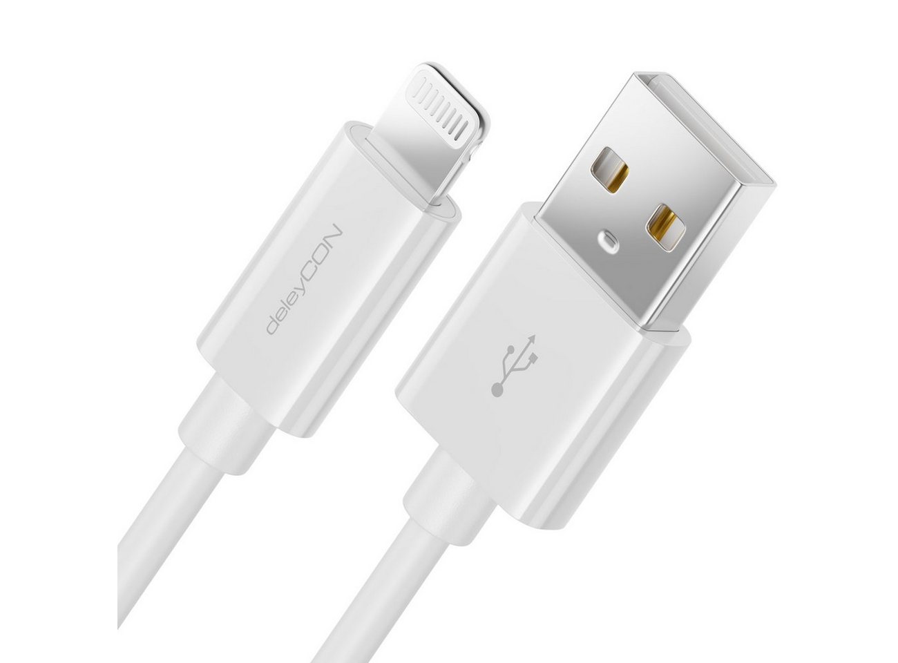 deleyCON deleyCON 2m Lightning 8 Pin USB Ladekabel Datenkabel MFI Zertifiziert Smartphone-Kabel von deleyCON